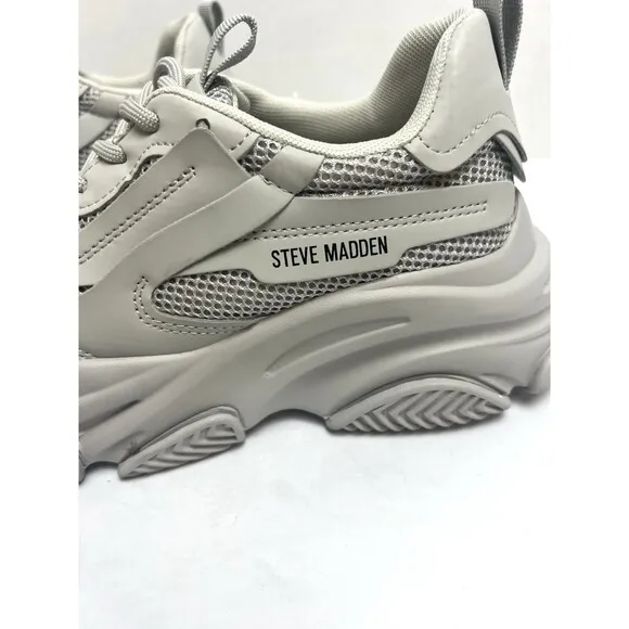 Steve Madden Possession Sneakers Women's 9 M Gray Athletic Chunky Platform Y2K