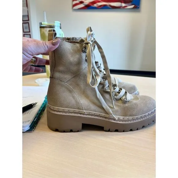 Steve Madden Rainier Tan Suede &amp; Fleece Boots sz 8.5 EUC