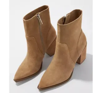 STEVE MADDEN Suede Leather Pointed Toe Ankle Boots