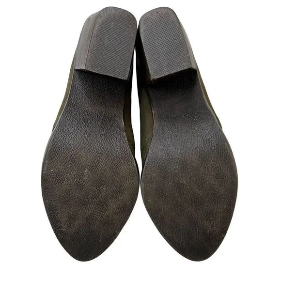 STEVE MADDEN Olive Green Suede Heeled Booties Size 9.5