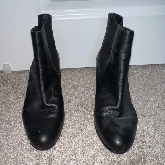 Stuart Weitzman Womens Leather Almond Toe Wedge Heel Chelsea Boots Black Size 8