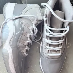 Stylish Gray and White High-Top Sneakers size 6.5