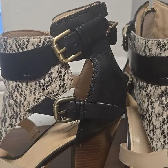 Stylish Black and Cream Women's Heels