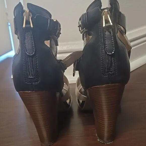 Stylish Black and Cream Women's Heels
