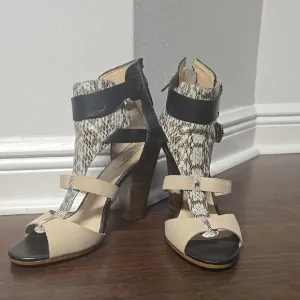 Stylish Black and Cream Women's Heels