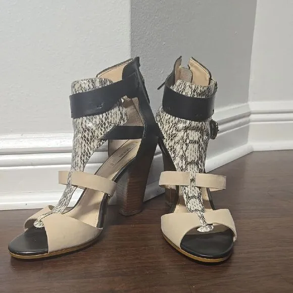 Stylish Black and Cream Women's Heels