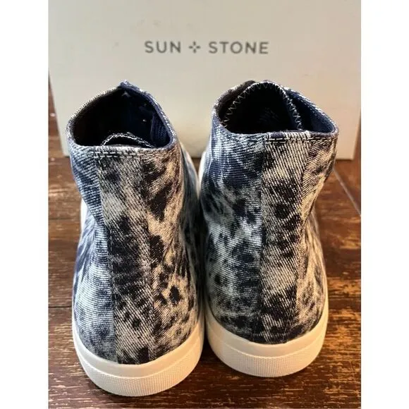 Sun   Stone Men's Mesa Tie Dye  Print Lace-Up High Top Sneakers