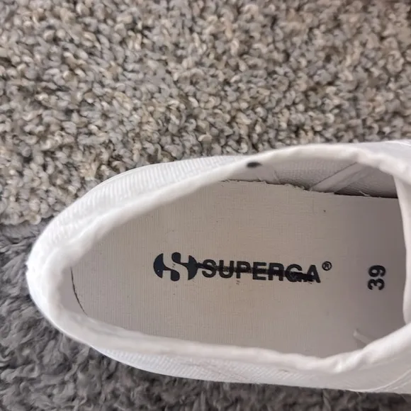 Superga 2790 Linea Up Canvas Platform White Italian Comfort Sneakers Size 39-(8)