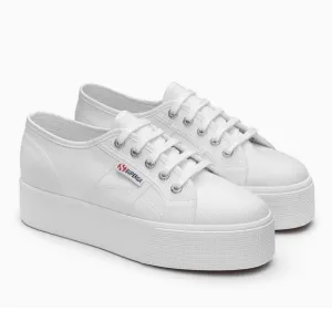 Superga 2790 Linea Up Canvas Platform White Italian Comfort Sneakers Size 39-(8)