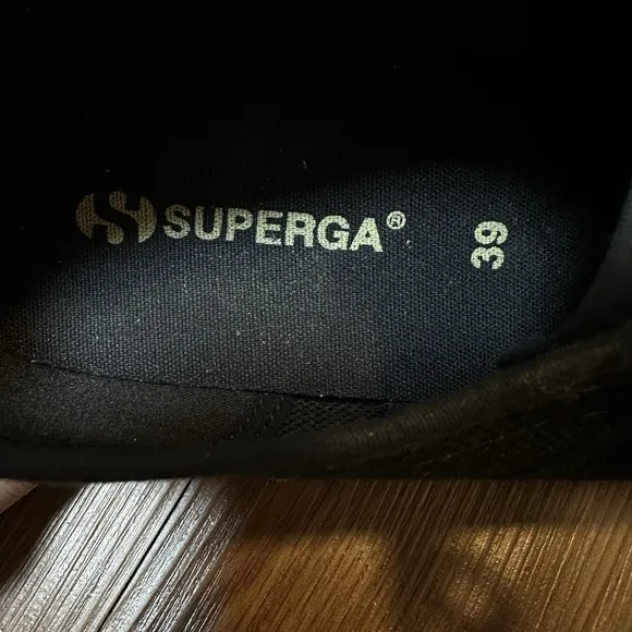 Superga 2790ACOTW Black Platform Cotton Sneaker Unisex Sz 39 Chunky
