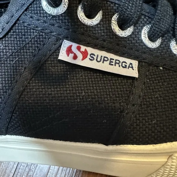 Superga 2790ACOTW Black Platform Cotton Sneaker Unisex Sz 39 Chunky