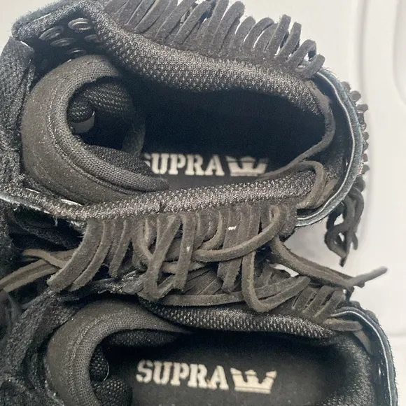 Supra RARE SkyTop Black Fringe Pony Hair Sneakers