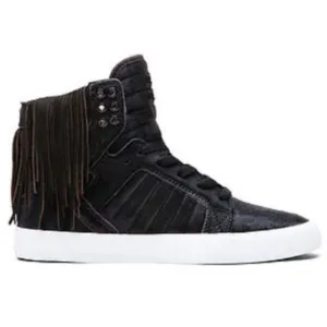 Supra RARE SkyTop Black Fringe Pony Hair Sneakers