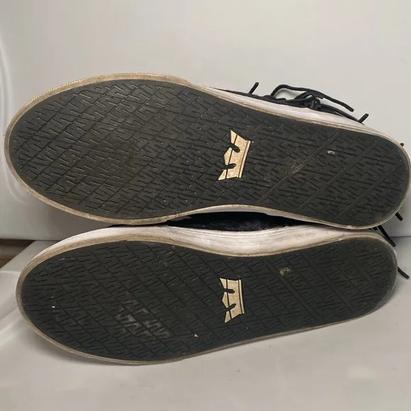Supra RARE SkyTop Black Fringe Pony Hair Sneakers