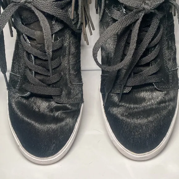 Supra RARE SkyTop Black Fringe Pony Hair Sneakers