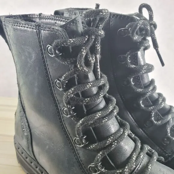 Sz 11 Sorel Lennox Lace Women's Boots Leather 8&quot; Bootie Combat STKD Waterproof