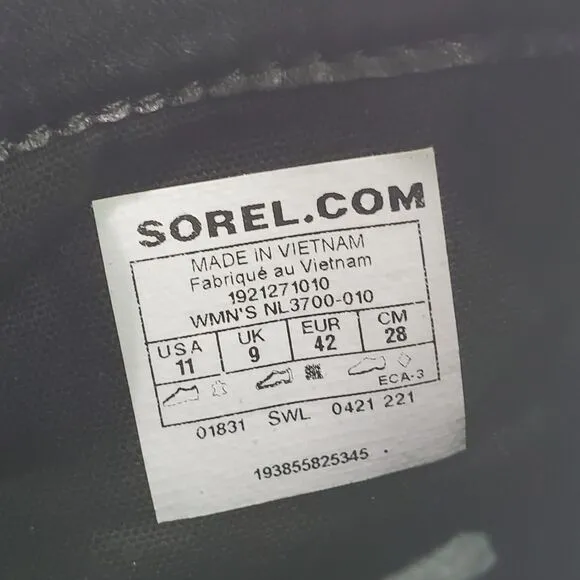 Sz 11 Sorel Lennox Lace Women's Boots Leather 8&quot; Bootie Combat STKD Waterproof