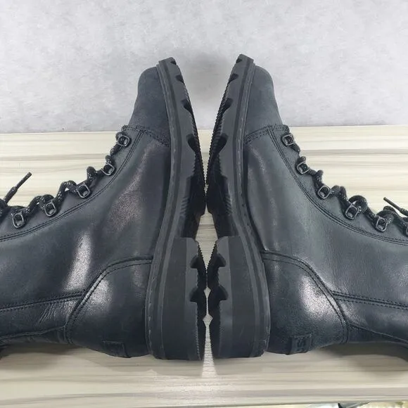 Sz 11 Sorel Lennox Lace Women's Boots Leather 8&quot; Bootie Combat STKD Waterproof