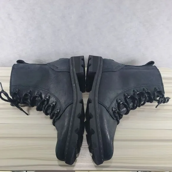 Sz 11 Sorel Lennox Lace Women's Boots Leather 8&quot; Bootie Combat STKD Waterproof