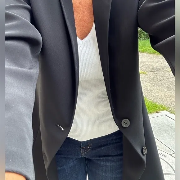 TALBOTS Black Long Line Classic Suit Jacket