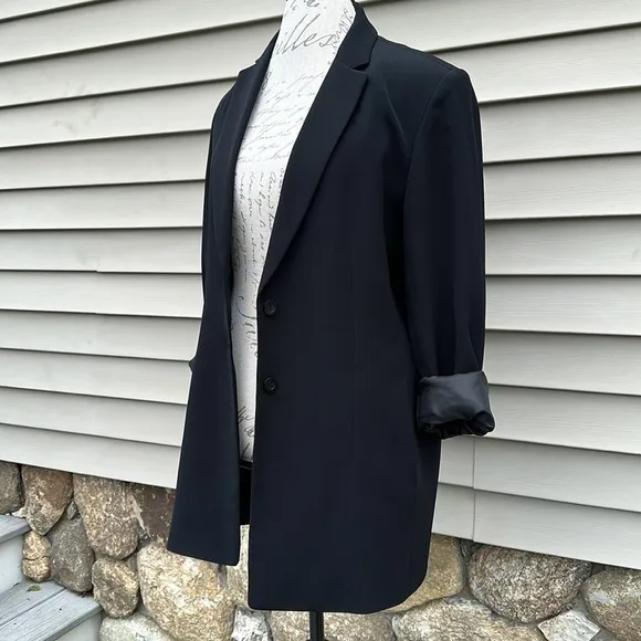 TALBOTS Black Long Line Classic Suit Jacket
