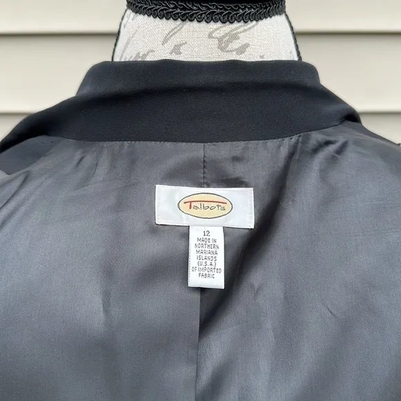 TALBOTS Black Long Line Classic Suit Jacket