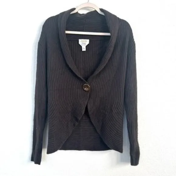 Talbots Cashmere/Silk Blend Cardigan Brown L Cozy Elegant Vintage-Inspired