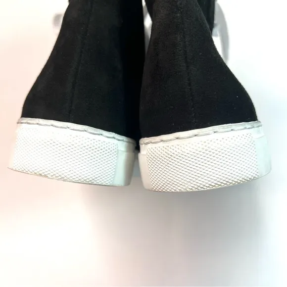 Tamara Mellon THC High Top Black Suede Lace Up Sneakers Size EU 36.5 - US 6.5