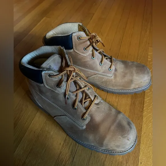 Tan Classic Steel-Toe Timberland Boots, Size 15