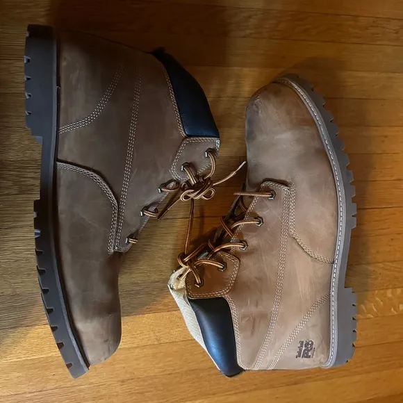 Tan Classic Steel-Toe Timberland Boots, Size 15