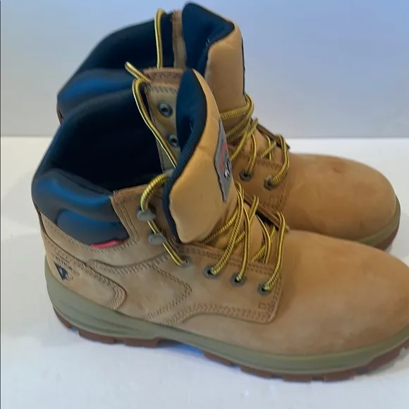 Tan High-Top steel Toe Ankle Boots with Padded Collar
