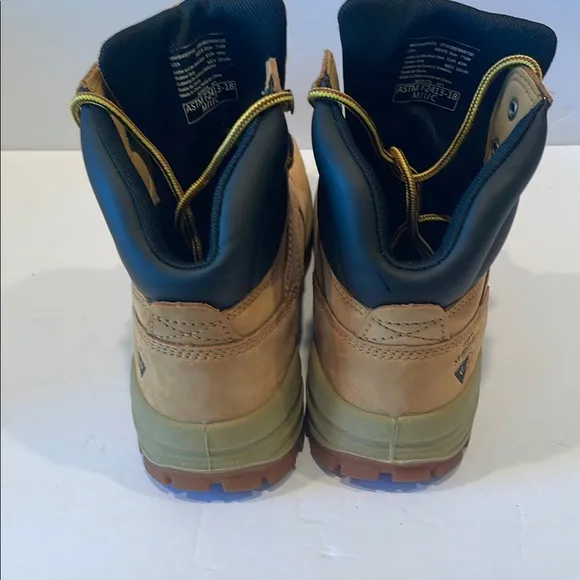 Tan High-Top steel Toe Ankle Boots with Padded Collar
