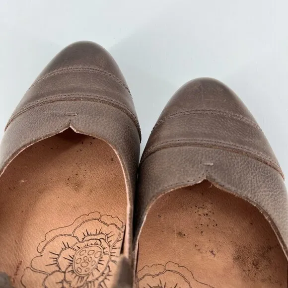 Taos Angel Mary Jane Brown Leather Comfort Heel Shoes AGL-12274 Size 8.5