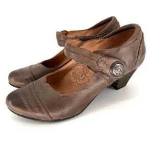 Taos Angel Mary Jane Brown Leather Comfort Heel Shoes AGL-12274 Size 8.5
