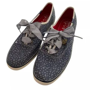 Taylor Swift Keds Eras Midnights Blue White Polka Dots Sneakers Tennis Shoes 8.5