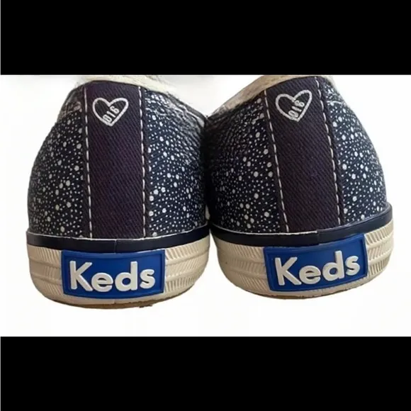 Taylor Swift Keds Eras Midnights Blue White Polka Dots Sneakers Tennis Shoes 8.5
