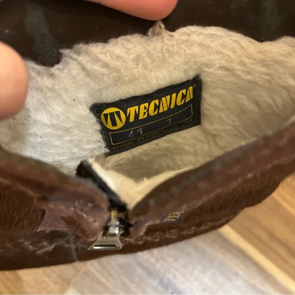 Tecnica Shoes Womens Size 10.5 41 Brown Hair Leather Fleece Lined Winter Boots