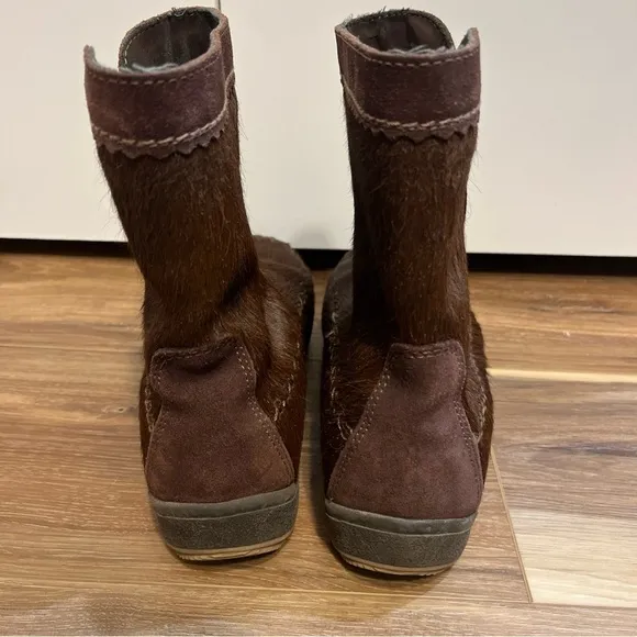 Tecnica Shoes Womens Size 10.5 41 Brown Hair Leather Fleece Lined Winter Boots