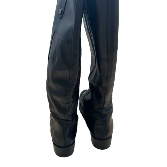Ted &amp; Muffy Tall Black Leather Boots Boots size 41/US 10