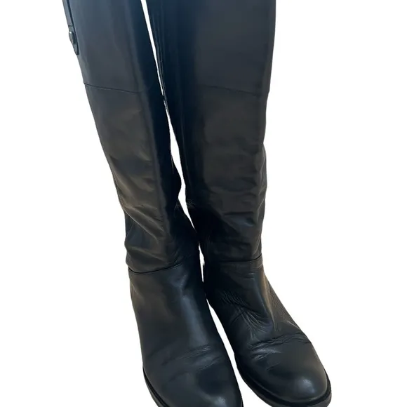 Ted &amp; Muffy Tall Black Leather Boots Boots size 41/US 10