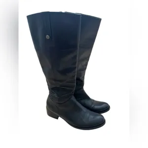 Ted &amp; Muffy Tall Black Leather Boots Boots size 41/US 10