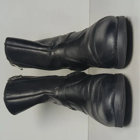 Teva De La Diva leather moto biker boots womans size 8.5. EU 39.5