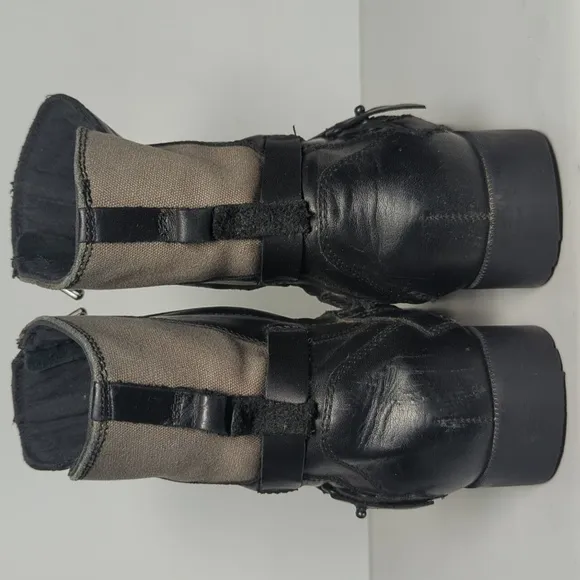Teva De La Diva leather moto biker boots womans size 8.5. EU 39.5