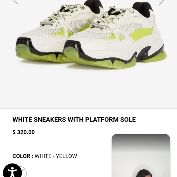 The KooplesChunky White and Yellow Platform Sneakers