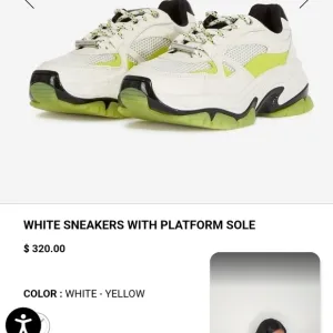 The KooplesChunky White and Yellow Platform Sneakers