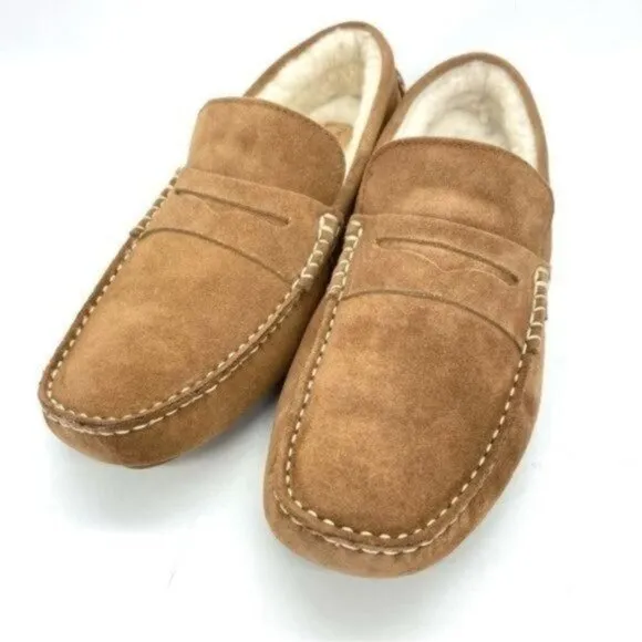 The Men’s Store Bloomingdale’s Men’s Shearling Moc Toe Suede Slippers