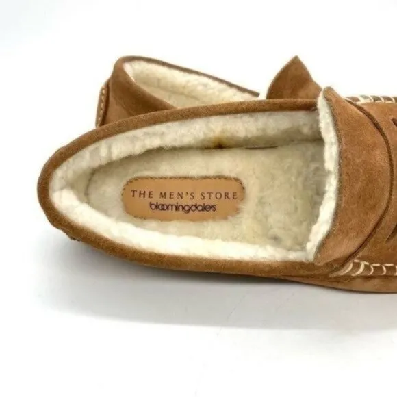 The Men’s Store Bloomingdale’s Men’s Shearling Moc Toe Suede Slippers