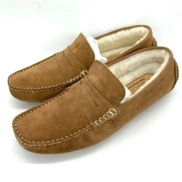 The Men’s Store Bloomingdale’s Men’s Shearling Moc Toe Suede Slippers