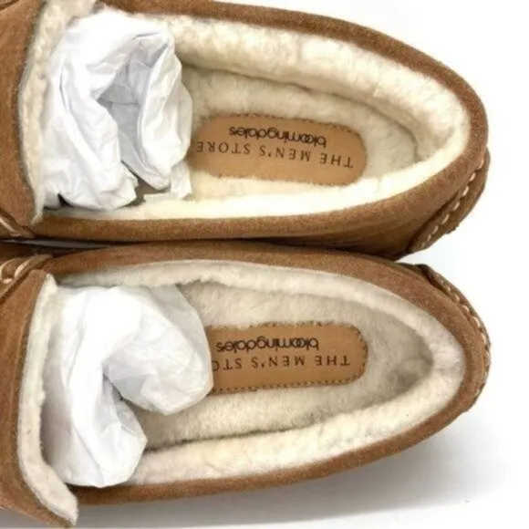 The Men’s Store Bloomingdale’s Men’s Shearling Moc Toe Suede Slippers