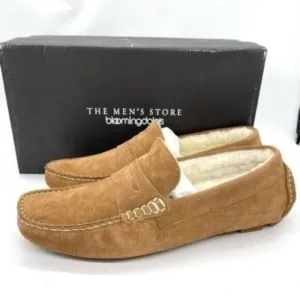 The Men’s Store Bloomingdale’s Men’s Shearling Moc Toe Suede Slippers